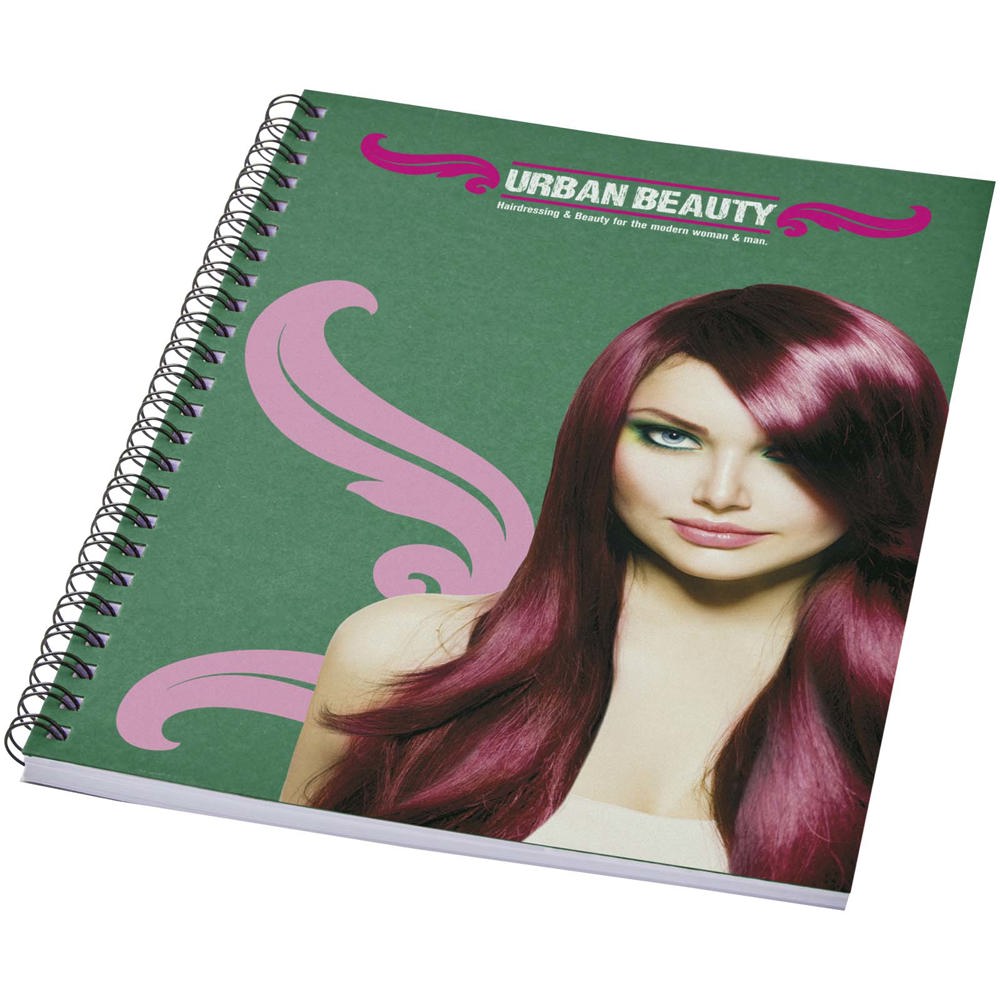 Desk-Mate® A5 recyceltes farbiges Notizbuch mit Spiralbindung heather grün