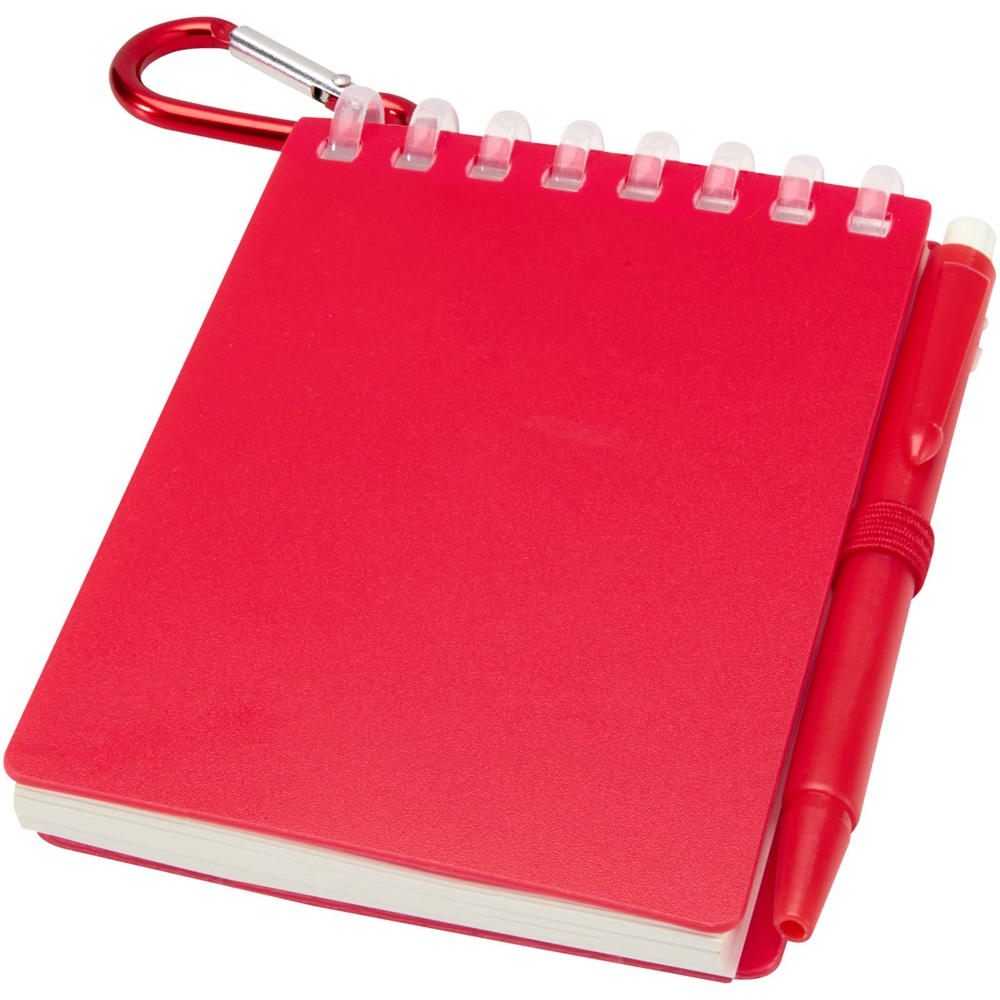 Ensemble carnet souple d’extérieur recyclé et stylo bille (encre noire) Lig Mini Rouge
