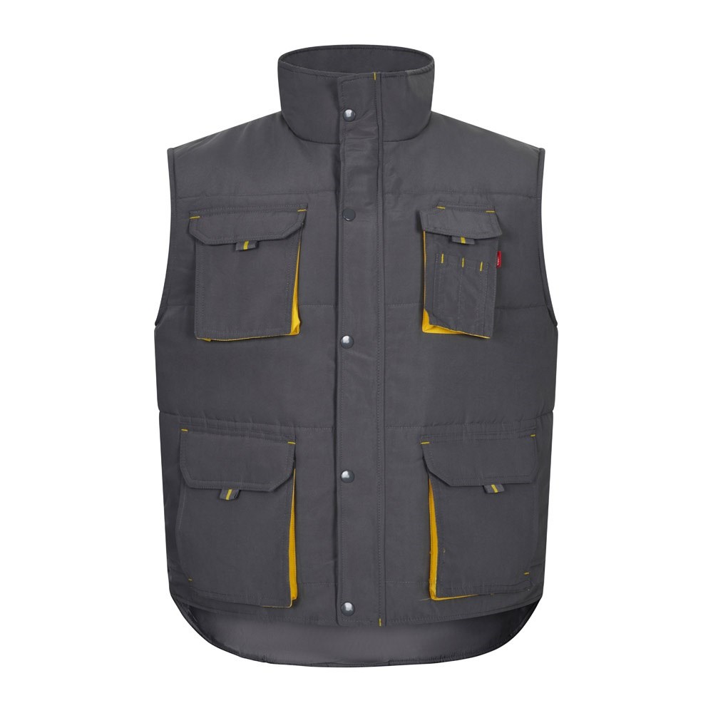 VL NERGAL Steppweste, zweifarbig, mit mehreren Taschen (120g/m²), aus Polyester (100%) Grau, Gelb