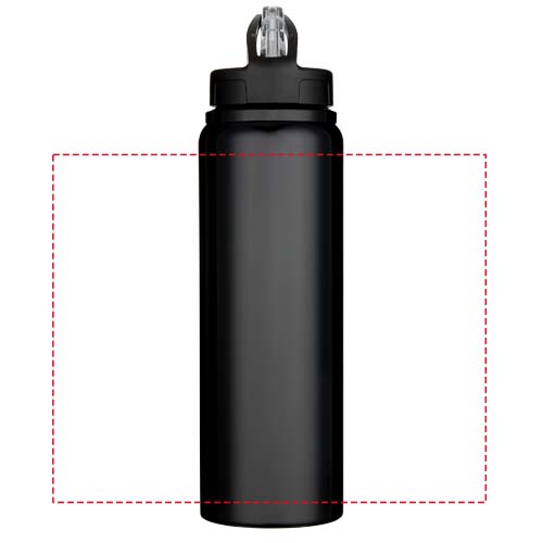 Bouteille d’eau Fitz de 800 ml en acier inoxydable recyclé certifié RCS à simple paroi noir