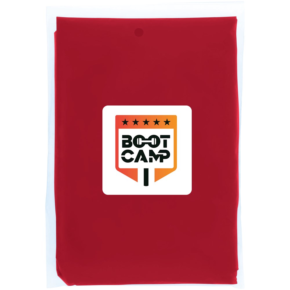 Mayan Regenponcho mit Aufbewahrungstasche aus recyceltem Kunststoff rot