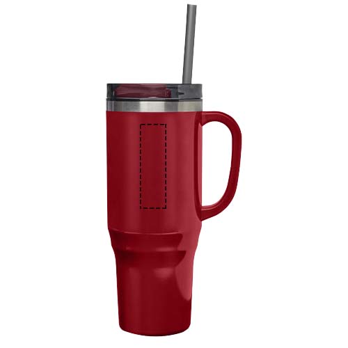 Mug isotherme Melbourne 1200 ml certifié RCS avec paille Rouge