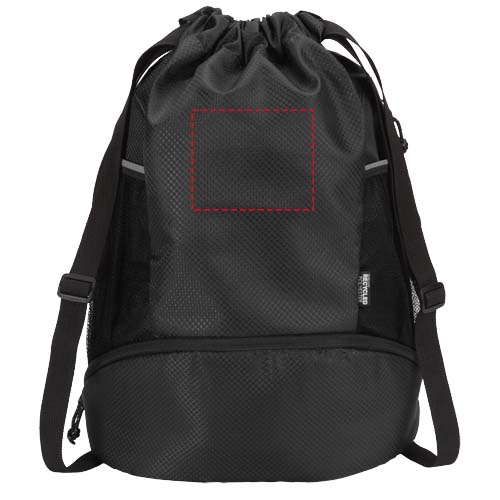 Sac de sport Nomad à cordon en matériaux recyclés certifiés GRS avec compartiment inférieur de 18 L Noir