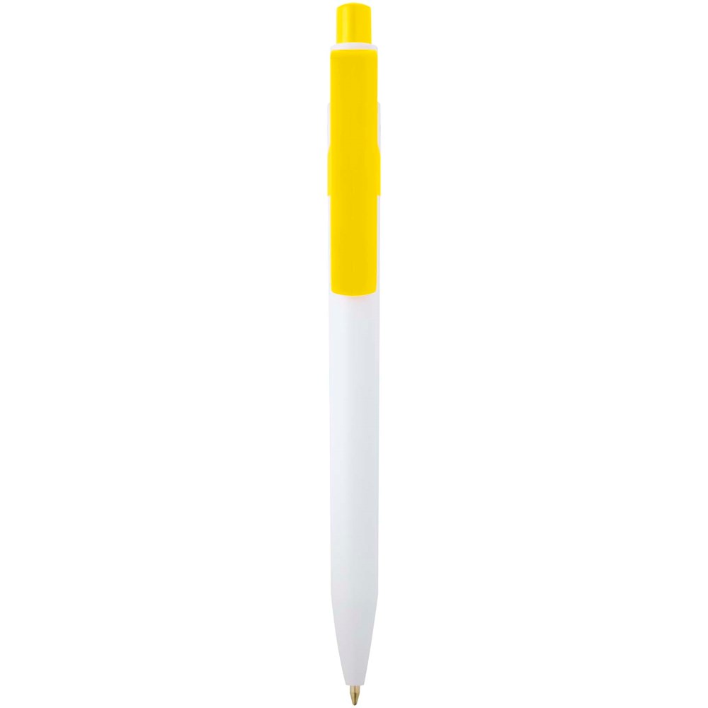 Stylo bille Unica en plastique recyclé (encre bleue) jaune