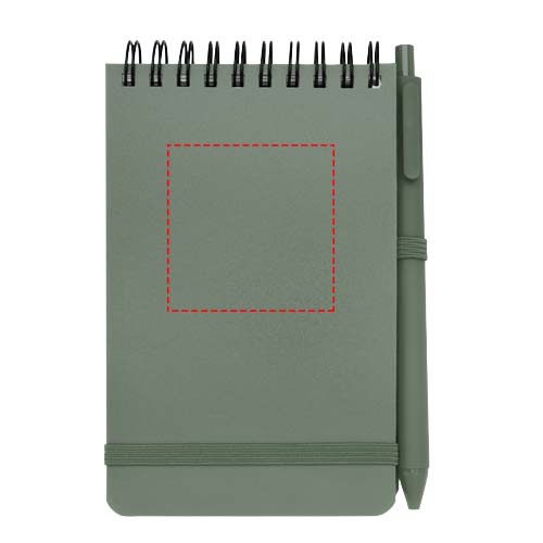 Carnet à couverture rigide d’origine océanique Thalaasa A6 avec stylo bille (encre noire) Vert bruyère