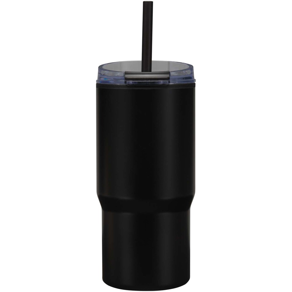 Gobelet isotherme à double paroi Westin 540 ml en RCS recyclé, avec paille Noir