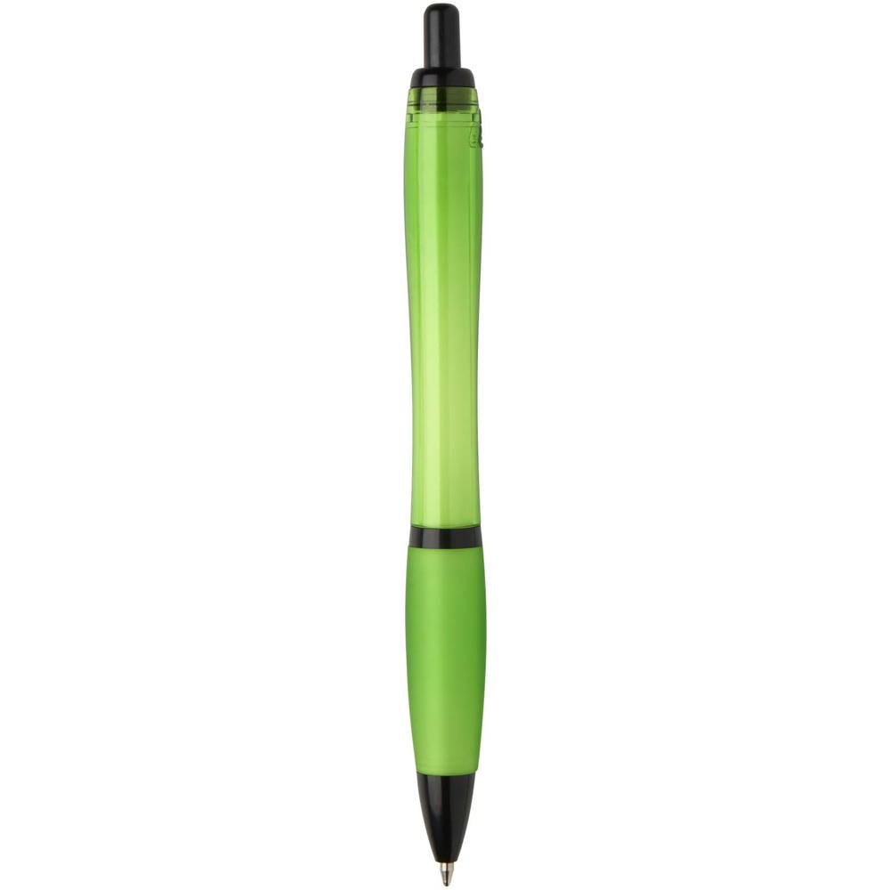 Stylo bille Nash en plastique recyclé avec garnitures noires (encre noire) Citron vert