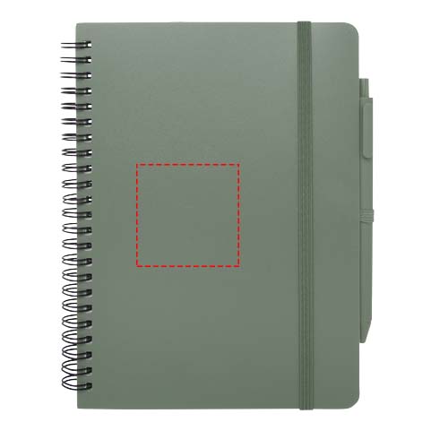 Carnet à couverture rigide d’origine océanique Thalaasa A5 avec stylo bille (encre noire) Vert bruyère