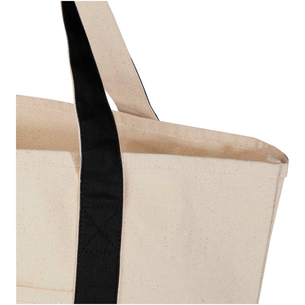 Sam 320 g/m² Tragetasche aus GRS recycelter Baumwolle schwarz, natur