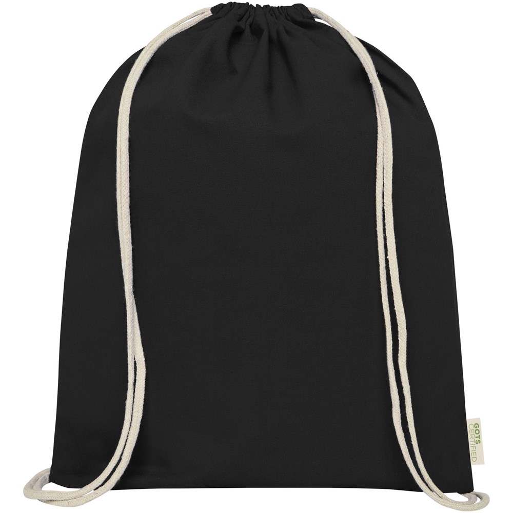 Orissa 140 g/m² Turnbeutel aus Bio-Baumwolle 5L schwarz