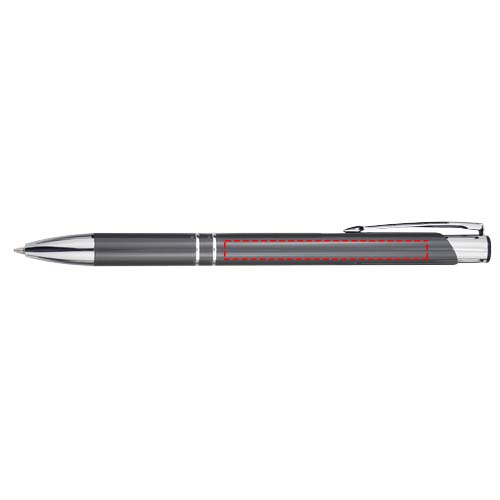 Stylo bille rétractable en aluminium Moneta (encre bleue) Gris