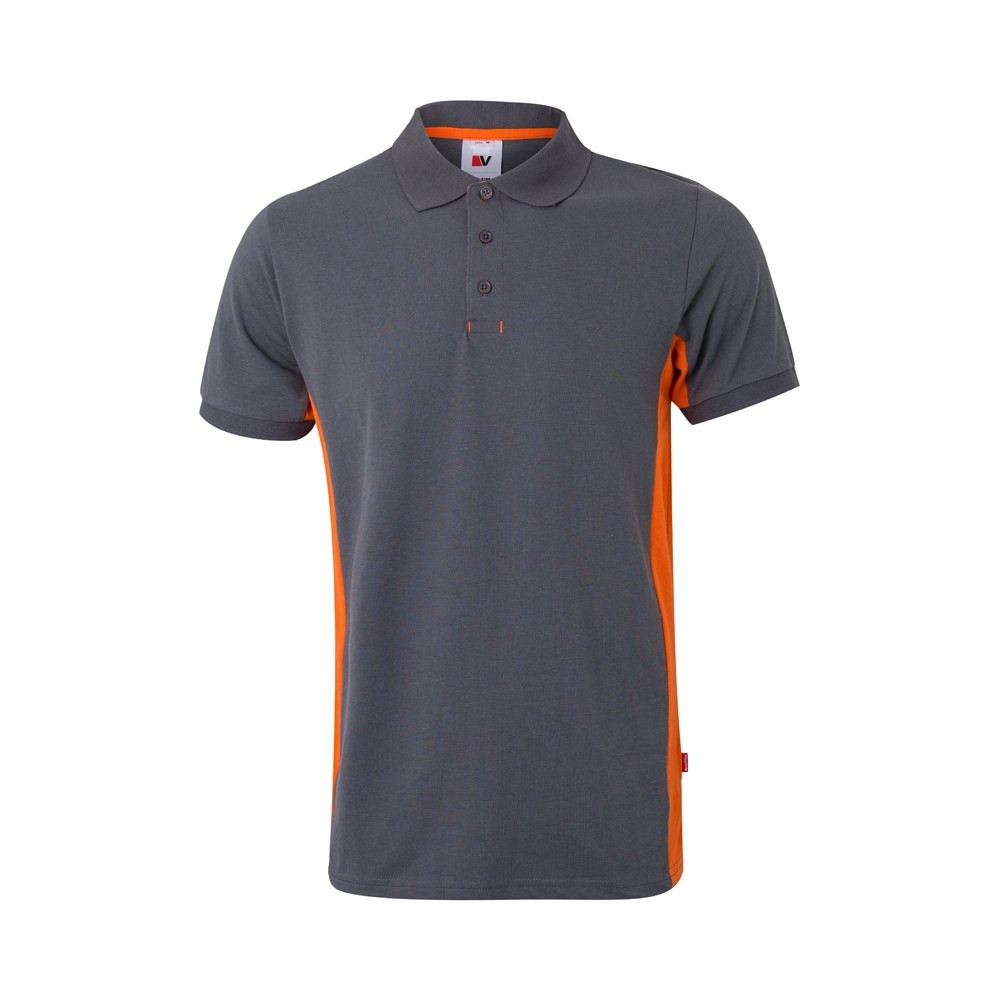 VL SUPAY. Zweifarbiges Piqué-Poloshirt (180 g/m²), kurzärmelig, aus Baumwolle (60%) und Polyester (4