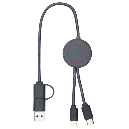 Citala 30 cm 5-in-1 Kabel aus recyceltem Kunststoff für Datenübertragung und 27W Schnellladung Hale Blue
