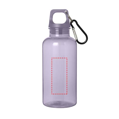 Bouteille d'eau Oregon de 400 ml en plastique recyclé avec mousqueton Lilas