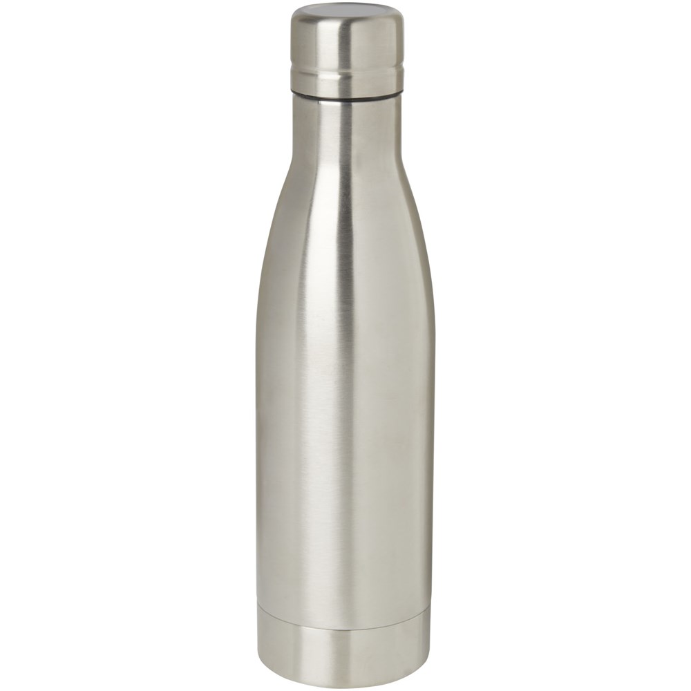 Bouteille isotherme Vasa en acier inoxydable recyclé certifié RCS de 500 ml avec isolation par le vide et couche de cuivre Argent