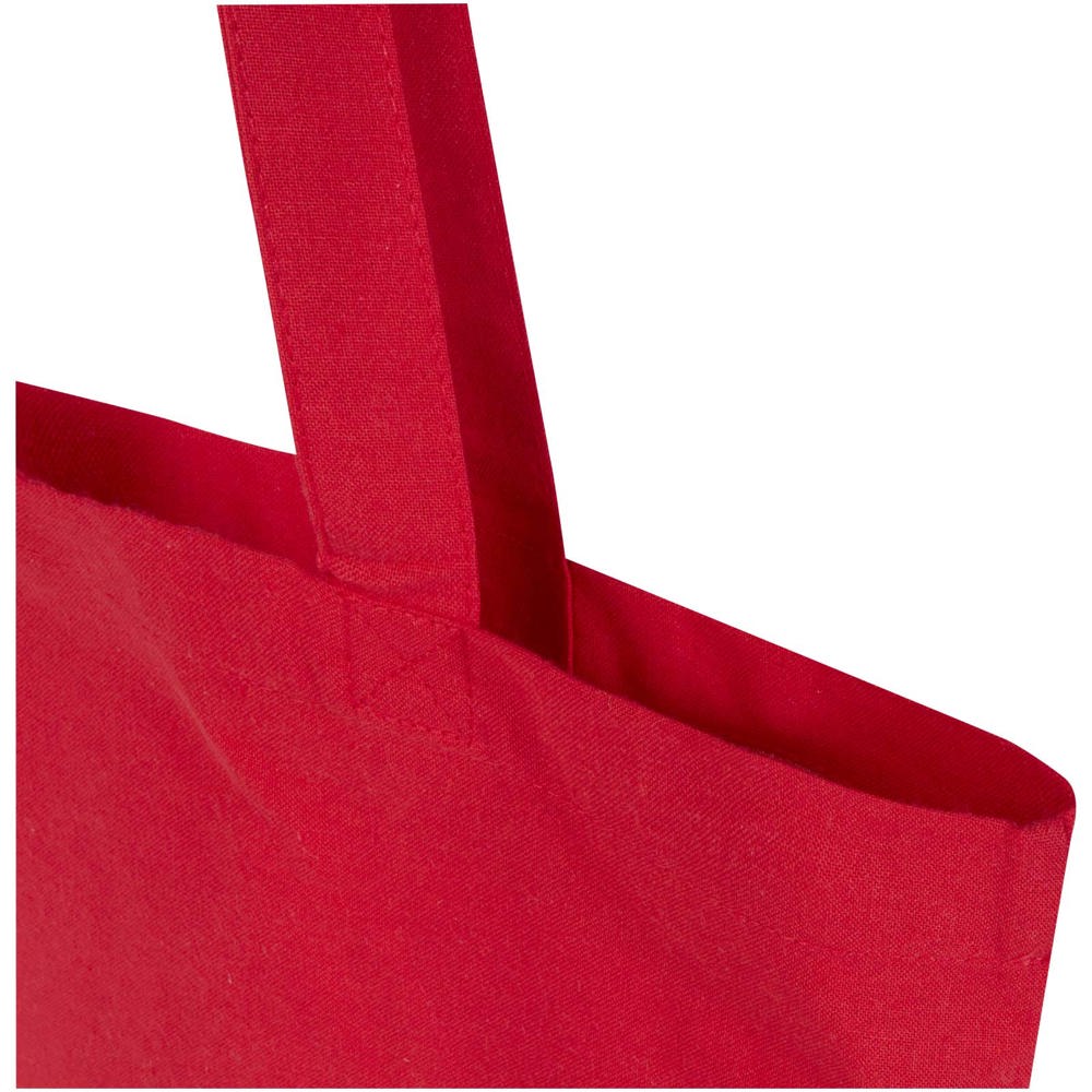 Madras Blend 140 g/m² Tragetasche aus GRS-recycelter Baumwolle 7L rot