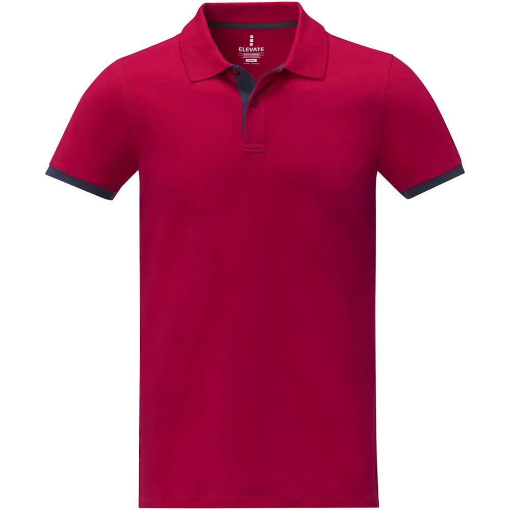 Morgan Polo für Herren, zweifarbig rot