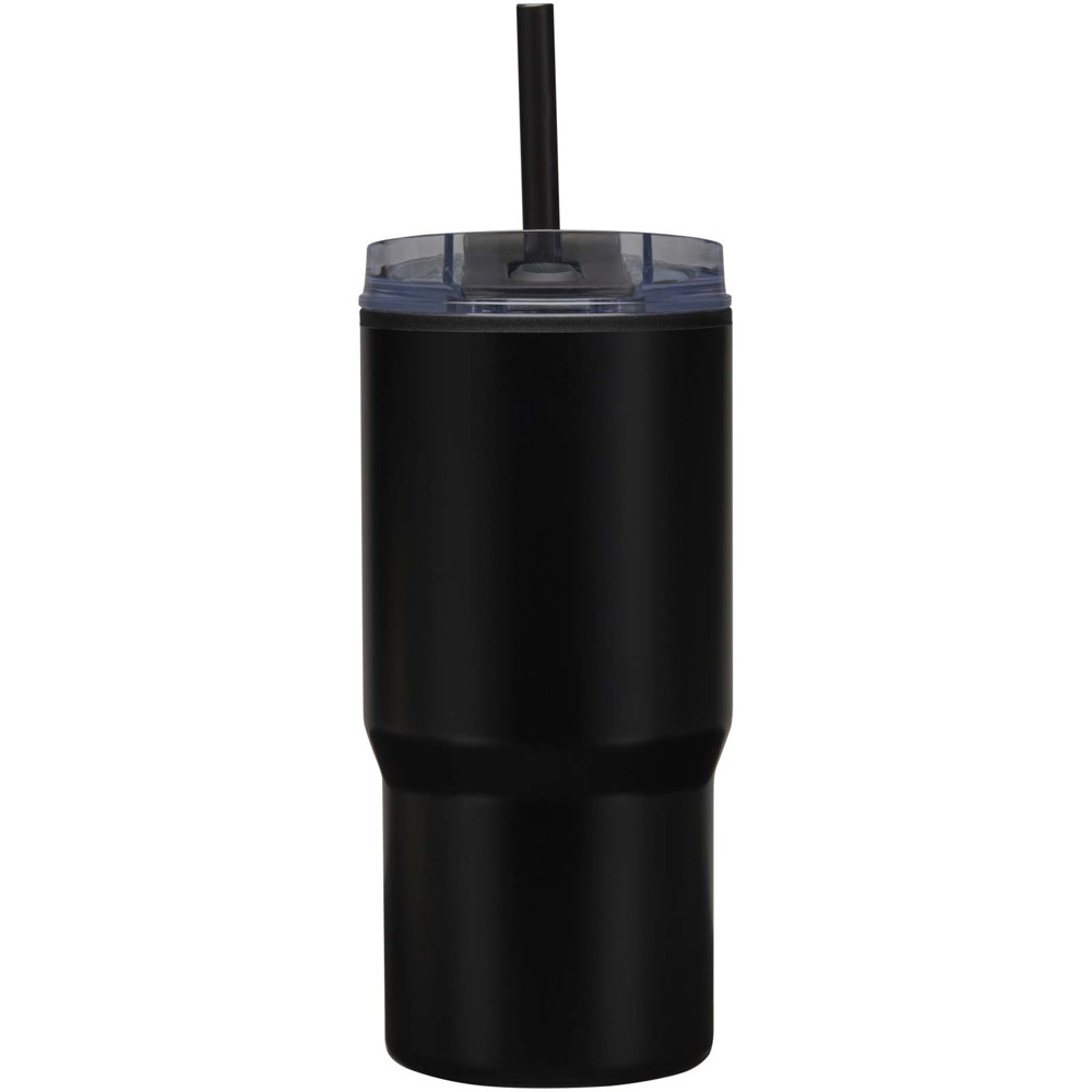 Gobelet isotherme à double paroi Westin 540 ml en RCS recyclé, avec paille Noir