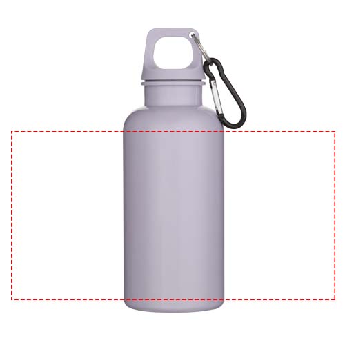 Bouteille d’eau Oregon de 400 ml en plastique recyclé uni certifié RCS avec mousqueton Lilas