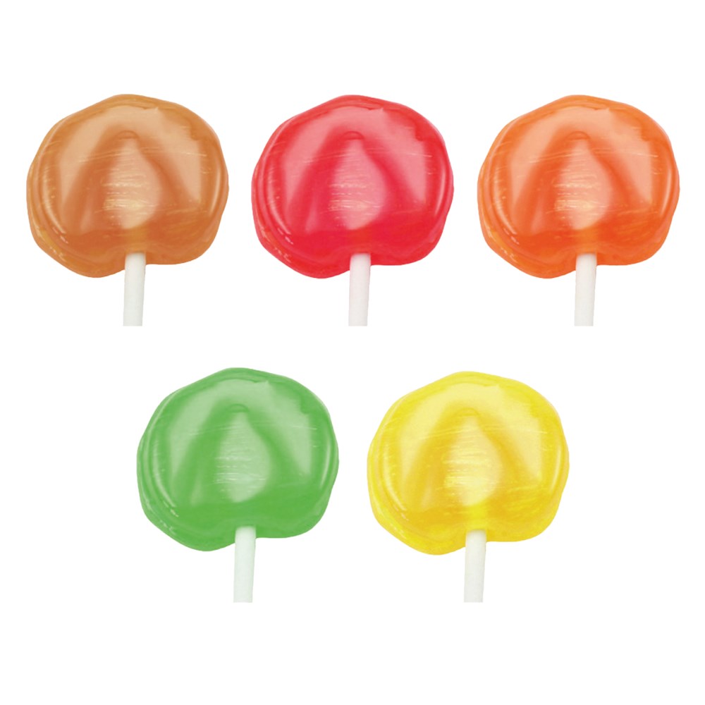 Flachlolly Sweet – Der Klassiker mit Papierstiel in verschiedenen Geschmacksrichtungen. Einzeln verpackt, perfekt als süsses Giveaway. orange