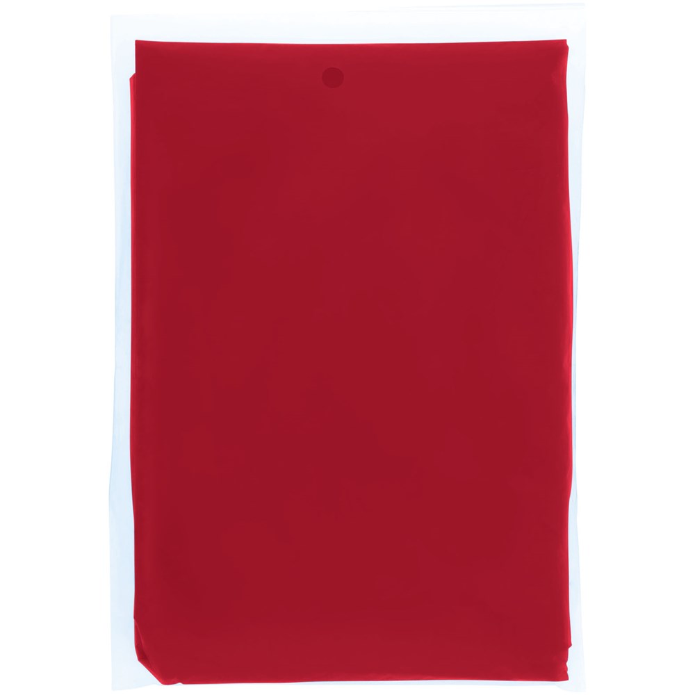 Mayan Regenponcho mit Aufbewahrungstasche aus recyceltem Kunststoff rot