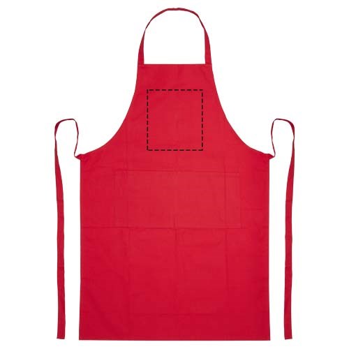 Tablier Orissa en coton biologique de 200 g/m2 Rouge