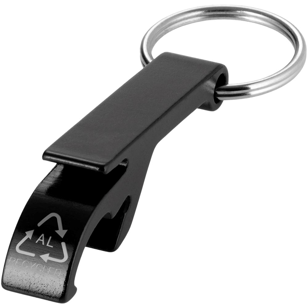 Tao Schlüsselanhänger mit Flaschen- und Dosenöffner aus recyceltem RCS Aluminium schwarz