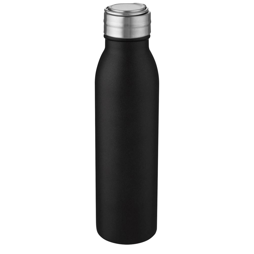 Bouteille d'eau Harper de 720 ml en acier inoxydable certifié RCS avec boucle métallique Noir