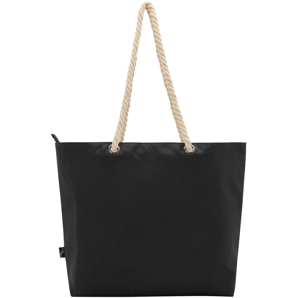 Panama Strandkühltasche mit Kordelgriffen aus recyceltem GRS-Material, 23L schwarz