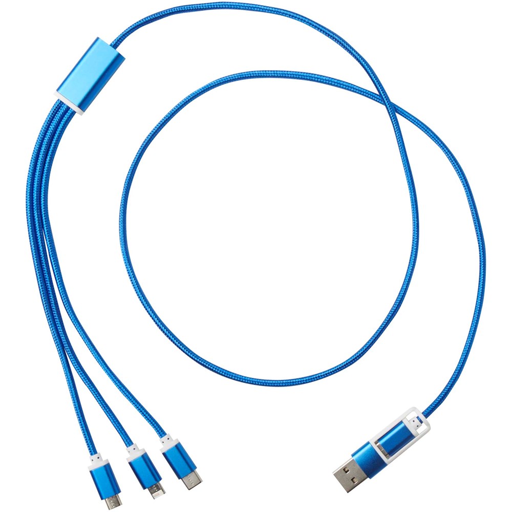 Câble de charge 5-1 Versatile en aluminium recyclé Bleu royal