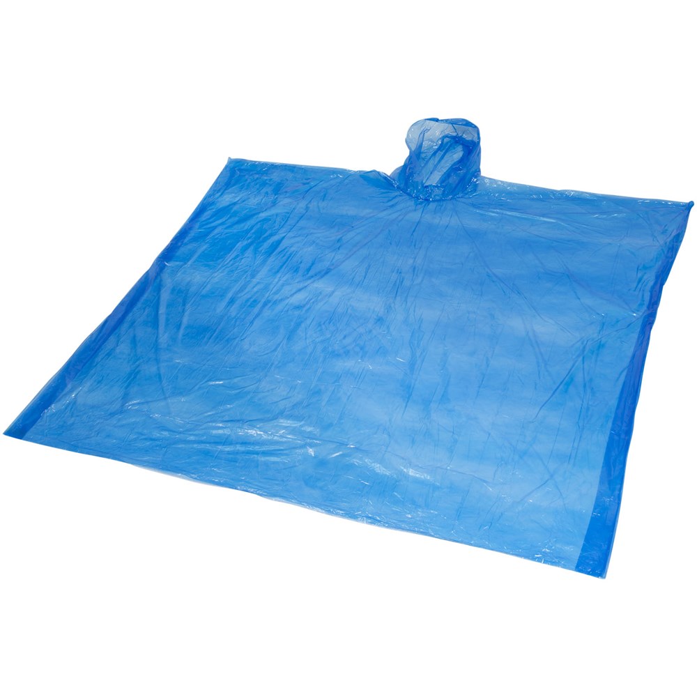 Mayan Regenponcho mit Aufbewahrungstasche aus recyceltem Kunststoff royalblau