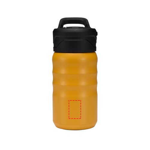 Gourde de sport Knox 350 ml en acier inoxydable à double paroi recyclé RCS avec paille rabattable Jaune