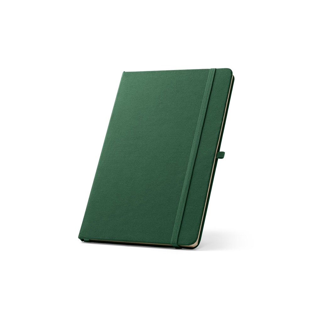 ANNE A5 Notizbuch aus recyceltem Polyester (100% rPET) mit linierten Seiten dunkelgrün
