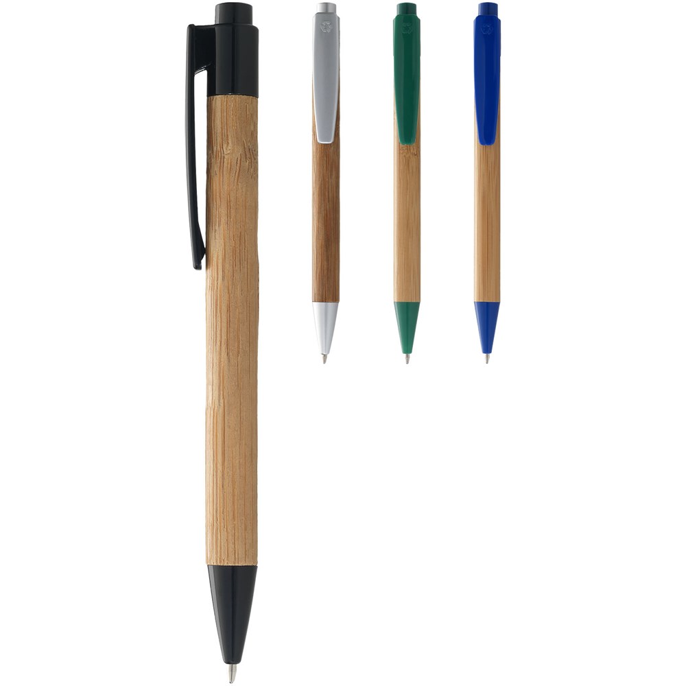 Stylo bille en bambou Borneo (encre noire) Naturel, Noir