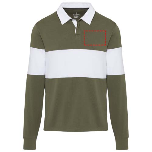 Clyde Rugby Polo Sweatshirt Unisex grün, weiss
