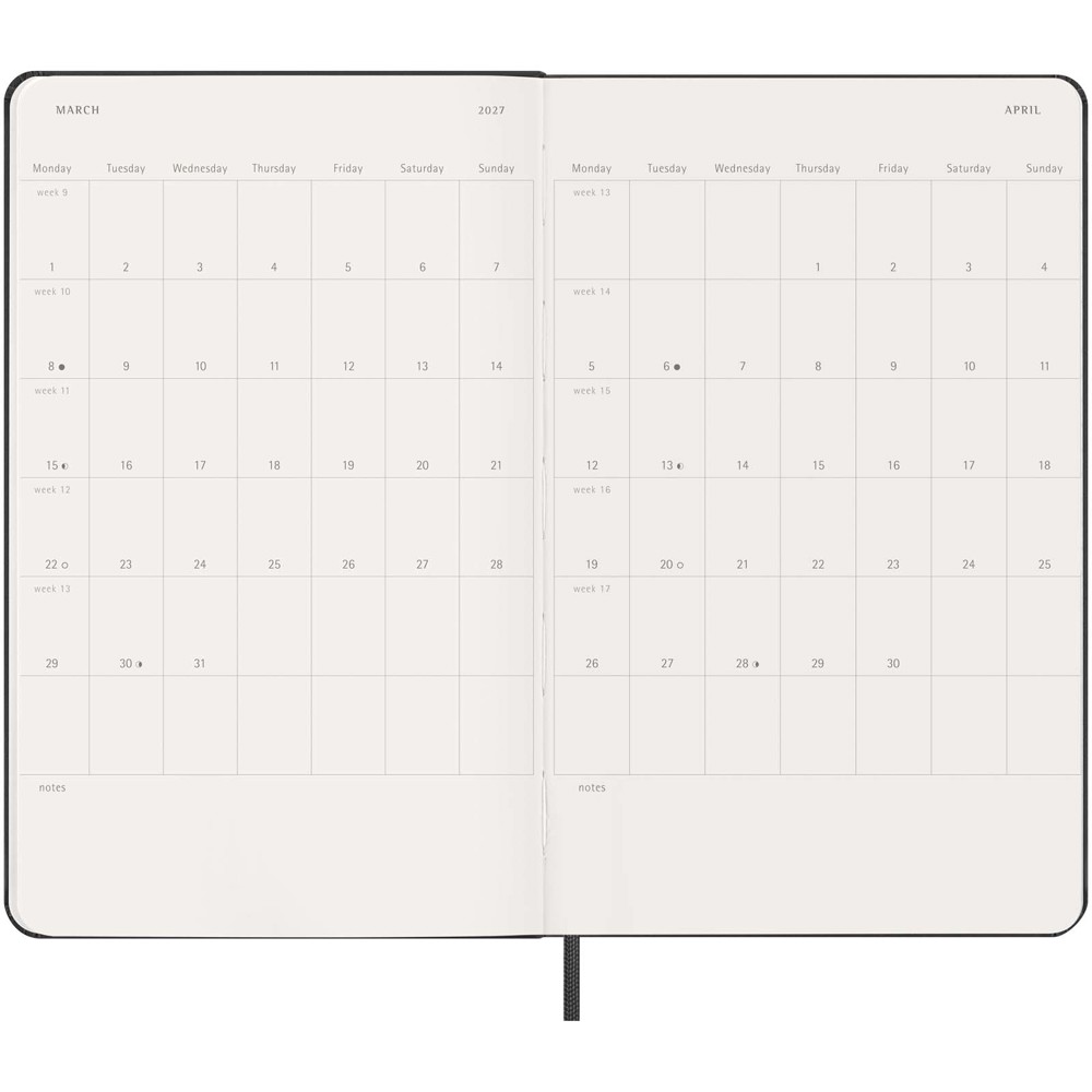 Moleskine Hardcover 12 Monate Wochenkalender L schwarz