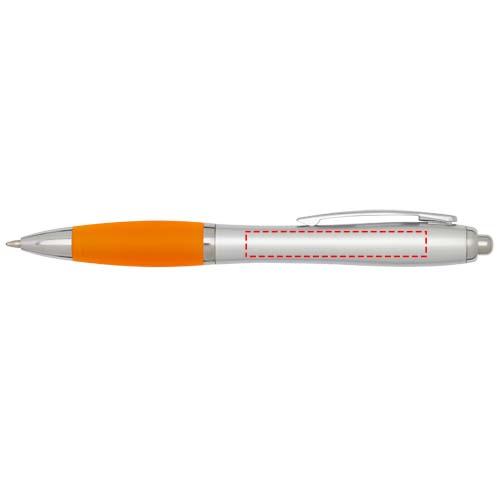 Nash RCS Kugelschreiber aus recyceltem Kunststoff mit silbernem Schaft und farbigem Griff (schwarze Tinte) Orange