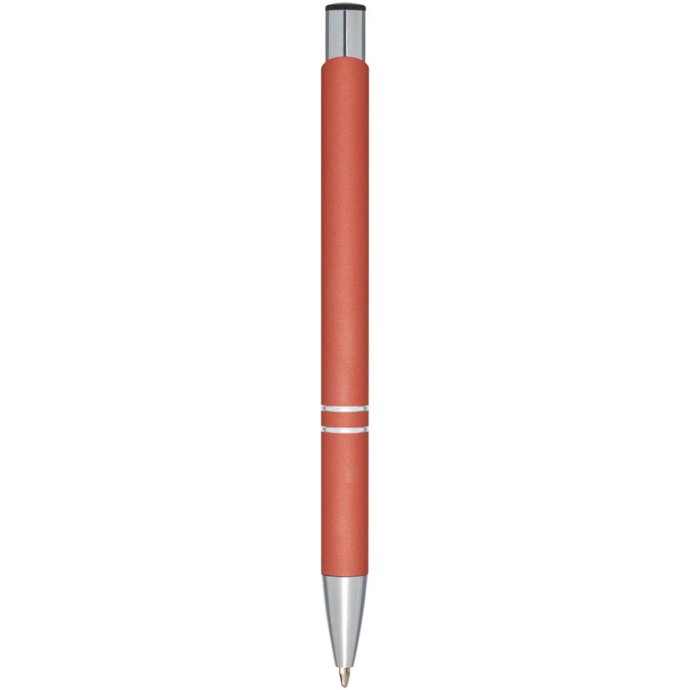 Stylo bille rétractable doux au toucher Moneta (encre noire) Brick