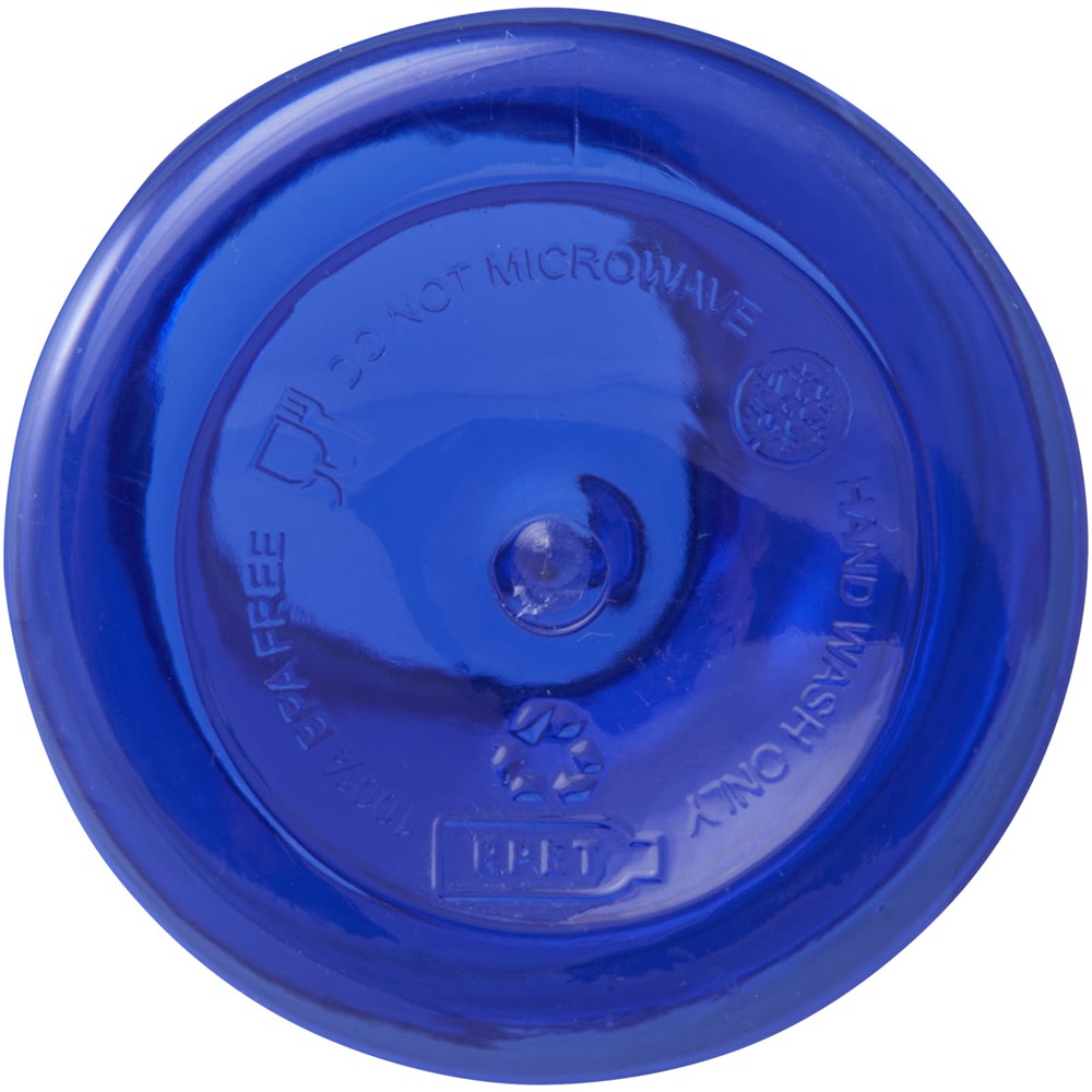 Bouteille d'eau Oregon de 400 ml en plastique recyclé avec mousqueton Bleu
