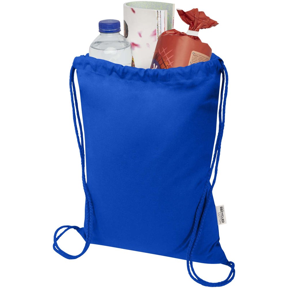 Sac de 5 L avec cordon Oregon Blend en coton recyclé 140 g/m² certifié GRS Bleu royal