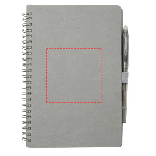 Carnet A5 à couverture souple réutilisable et parure de stylos Slate (encre noire) Gris