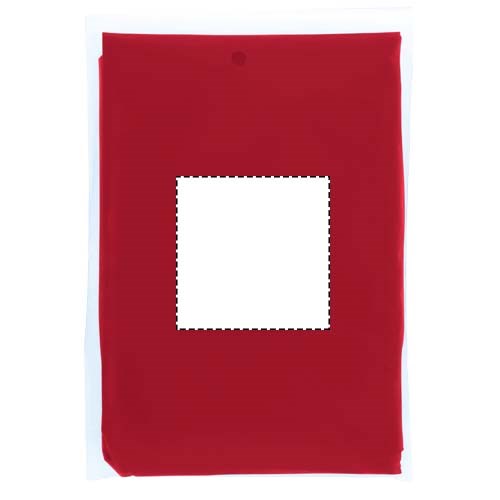 Mayan Regenponcho mit Aufbewahrungstasche aus recyceltem Kunststoff rot