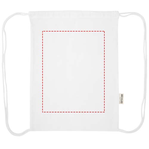 Sac de 5 L avec cordon Oregon Blend en coton recyclé 140 g/m² certifié GRS Blanc