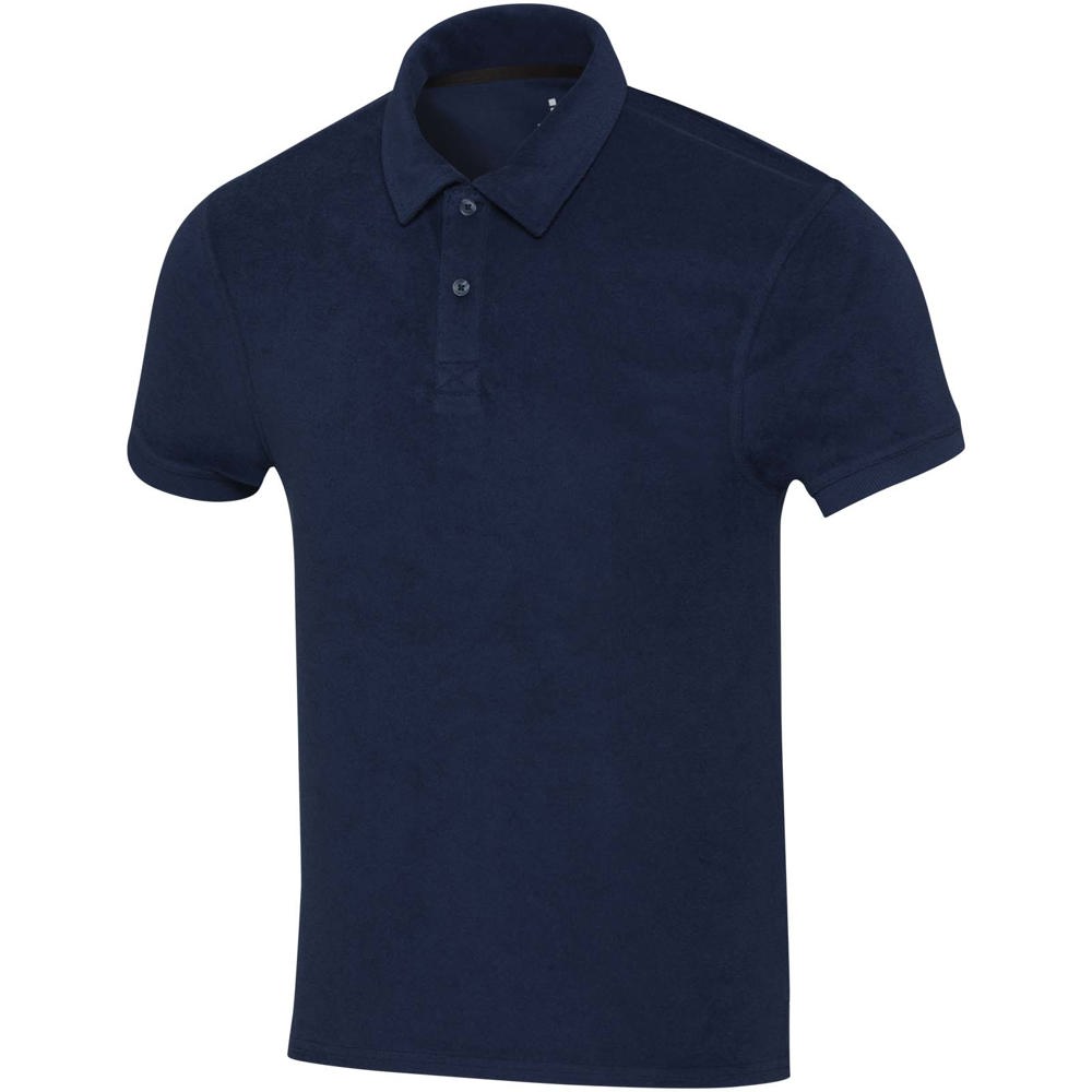 Polo Akoya unisexe en tissu éponge recyclé Marine
