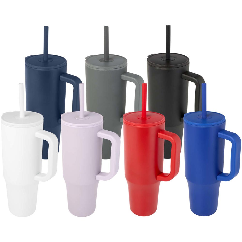 Brady 900 ml RCS-zertifizierter Isolierbecher mit Silikon Trinkhalm fliederfarben