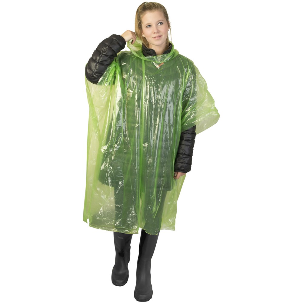 Mayan Regenponcho mit Aufbewahrungstasche aus recyceltem Kunststoff limone