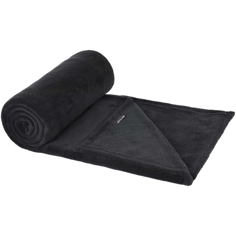Couverture Lily en polaire molletonnée RPET certifiée GRS Noir