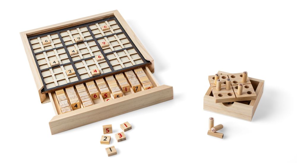 Mini-Sudoku-Set aus Kiefernholz Kenza
