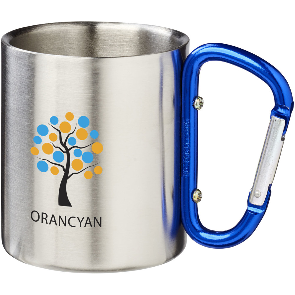 Mug isolant Alpes avec mousqueton 200ml Bleu