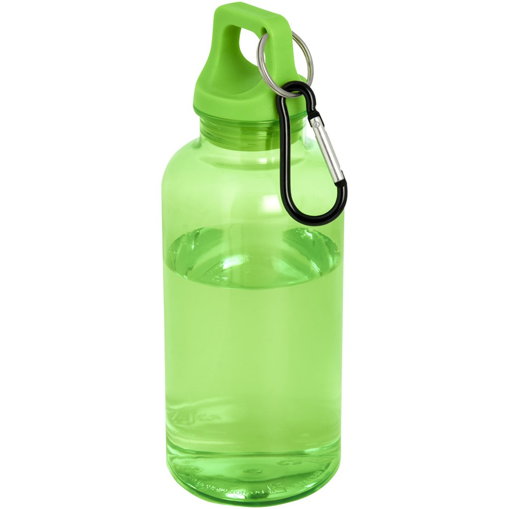 Bouteille d'eau Oregon de 400 ml en plastique recyclé avec mousqueton Vert